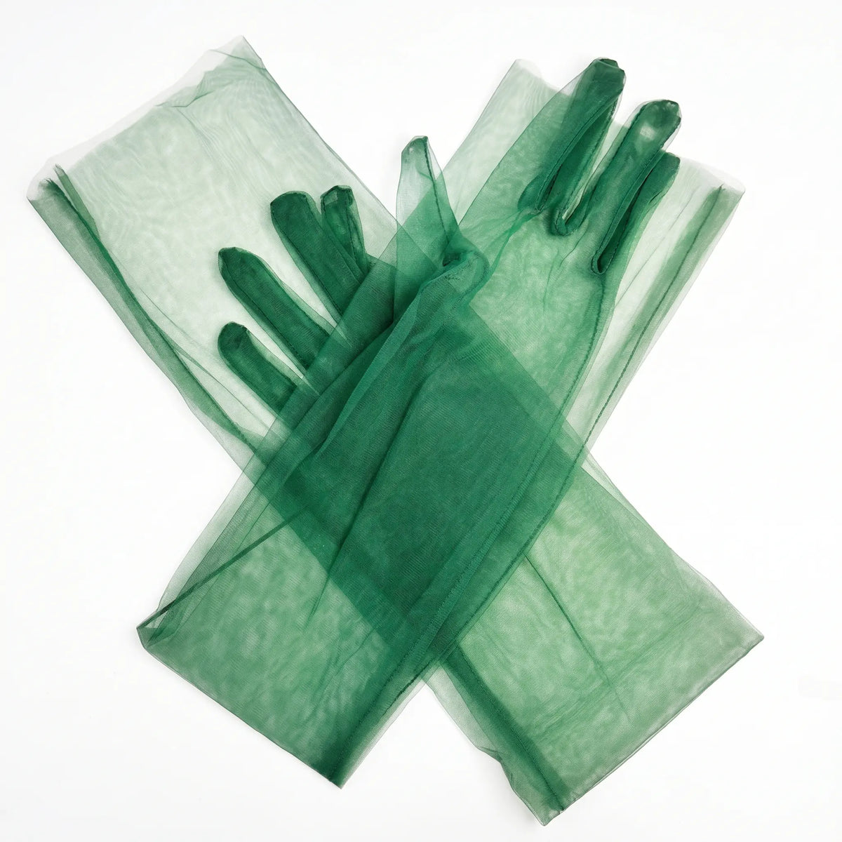 Sheer Tulle Long Gloves For Wedding Prom Bridal GL001-4