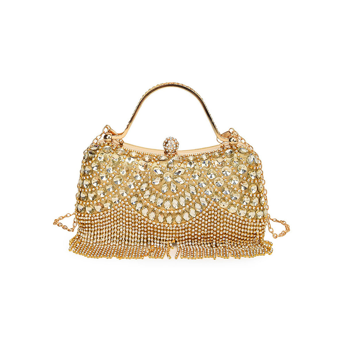Rhinestone Tassel Handheld Shoulder Bag 