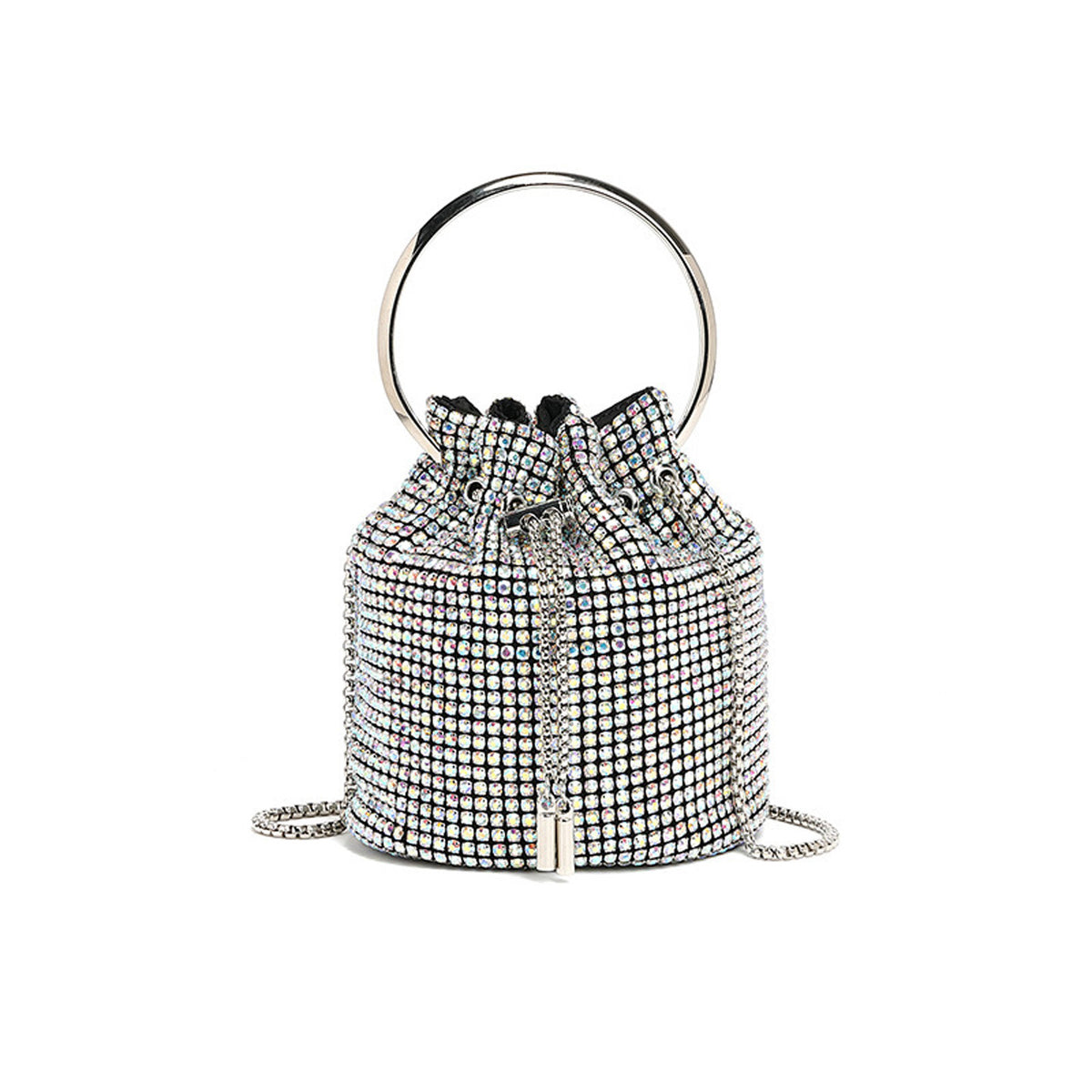 Fashion Chain Diamond Shoulder Crossbody Bucket Bag 
