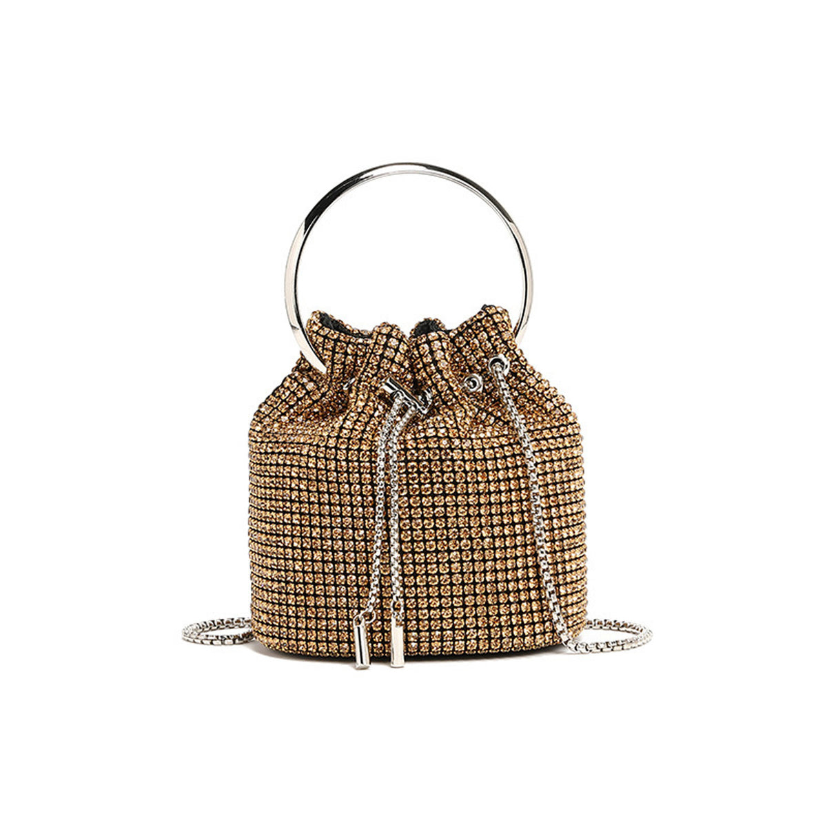 Fashion Chain Diamond Shoulder Crossbody Bucket Bag 