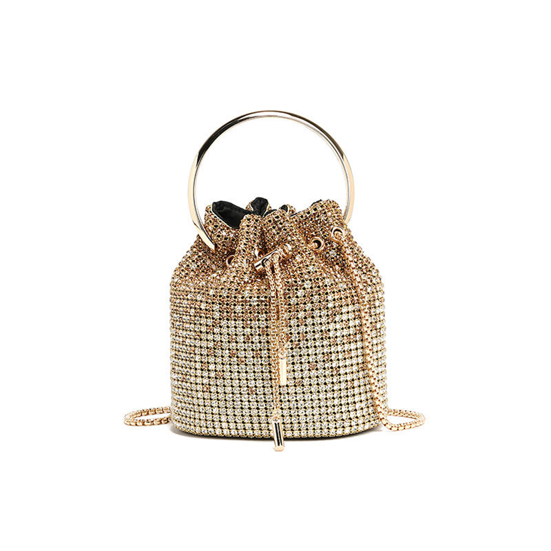 Fashion Chain Diamond Shoulder Crossbody Bucket Bag 