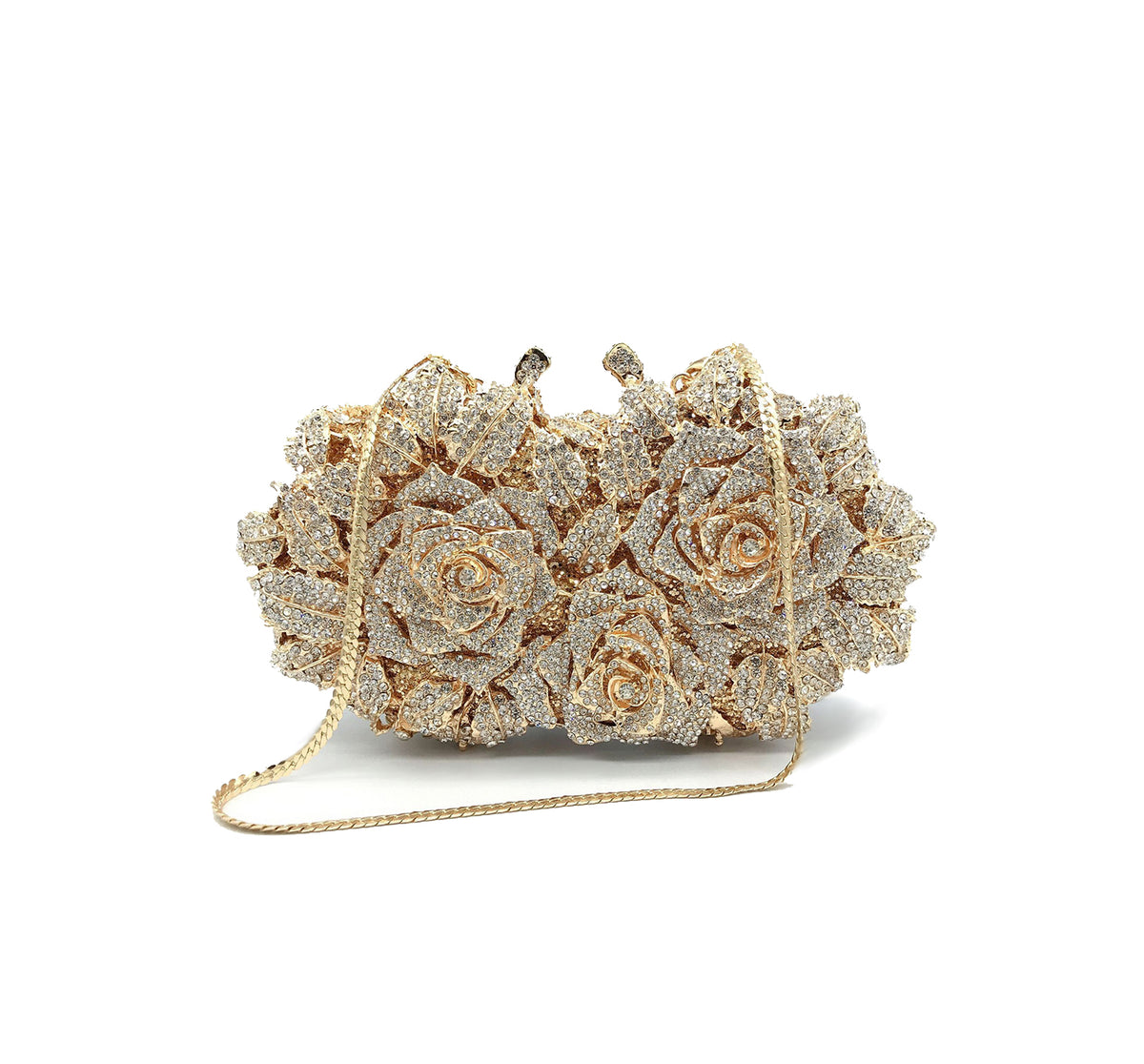 Hollow Rose Diamond Evening Bag Clutch 
