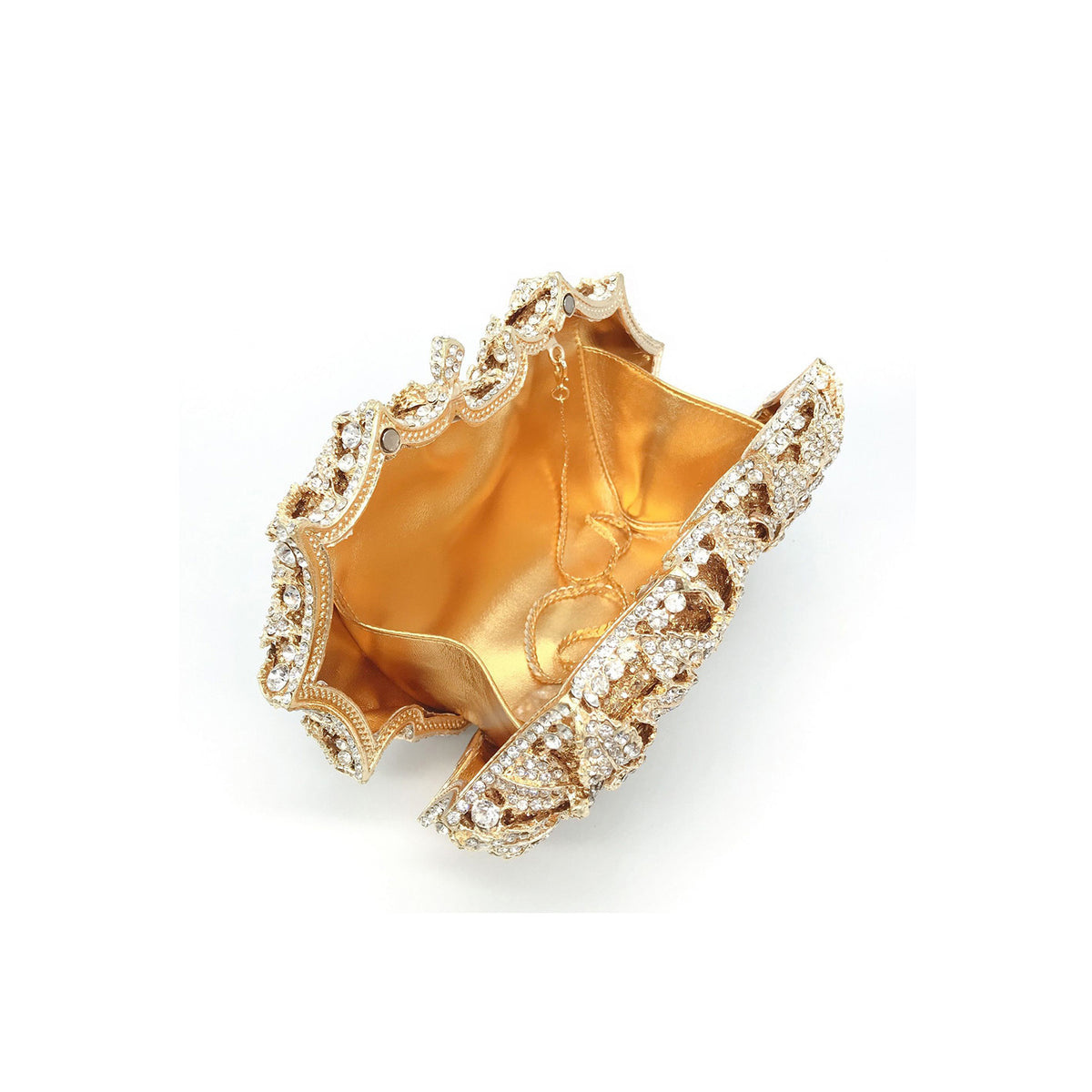 Hollow Rose Diamond Evening Bag Clutch 