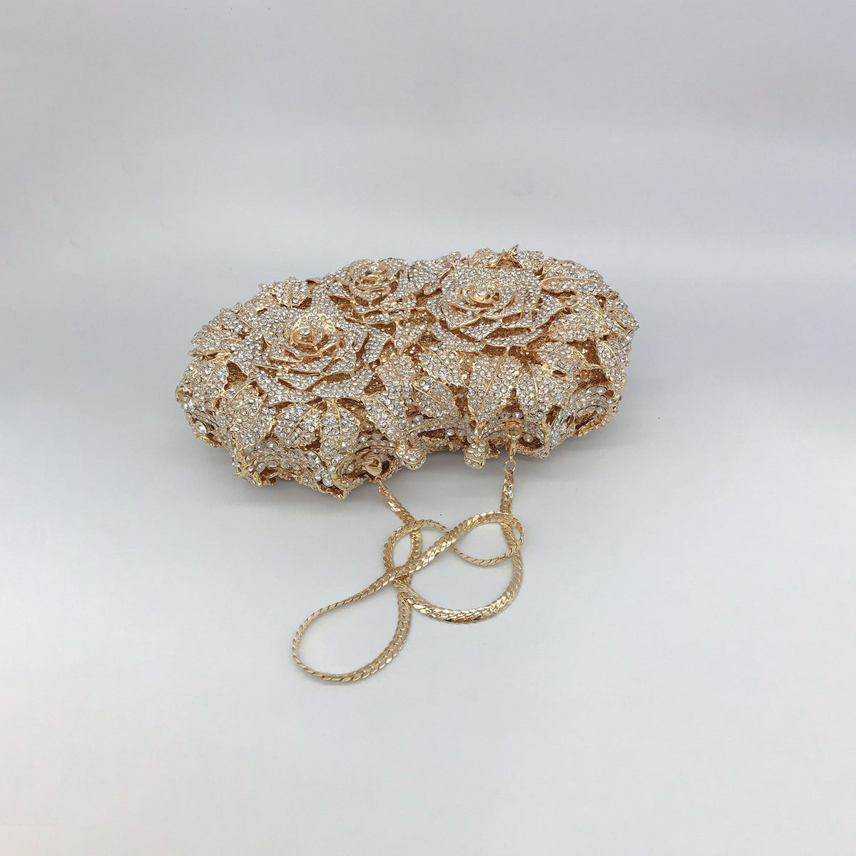 Hollow Rose Diamond Evening Bag Clutch 