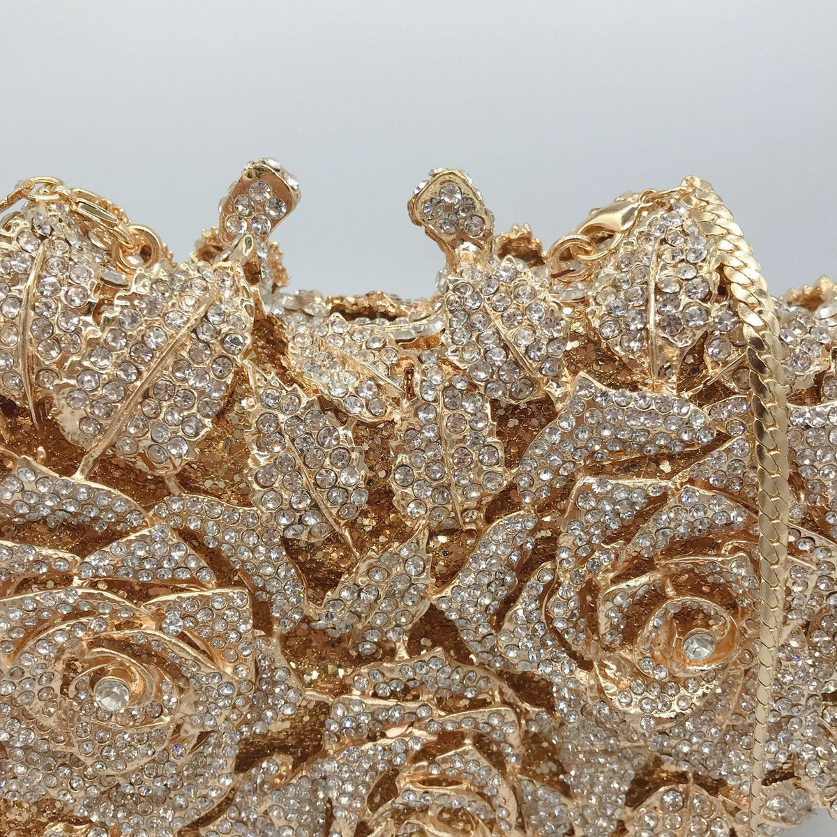 Hollow Rose Diamond Evening Bag Clutch 
