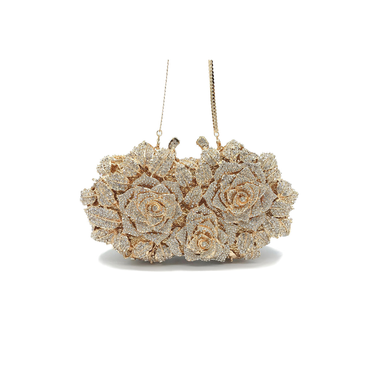 Hollow Rose Diamond Evening Bag Clutch 