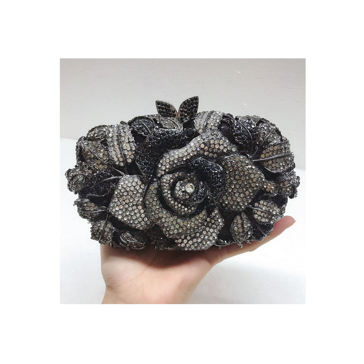 Hollow Rose Diamond Evening Bag Clutch 