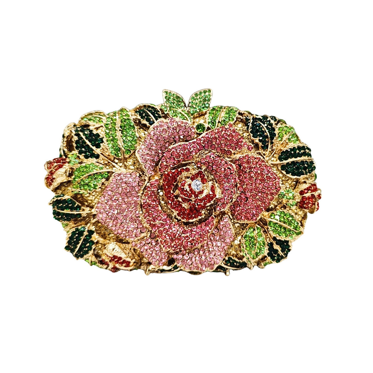Hollow Rose Diamond Evening Bag Clutch 