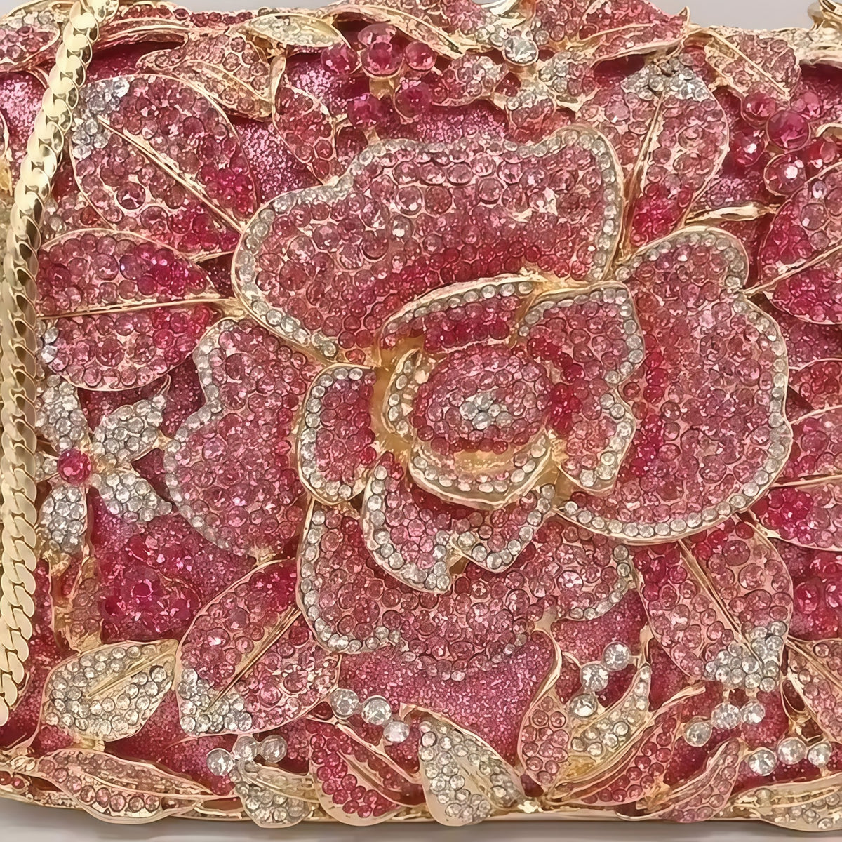 Pastel Rose Diamond Evening Clutch 