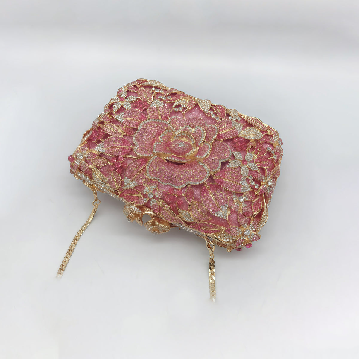 Pastel Rose Diamond Evening Clutch 