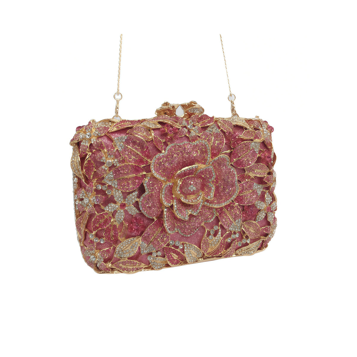Pastel Rose Diamond Evening Clutch 
