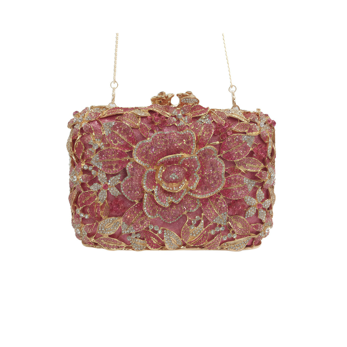 Pastel Rose Diamond Evening Clutch 