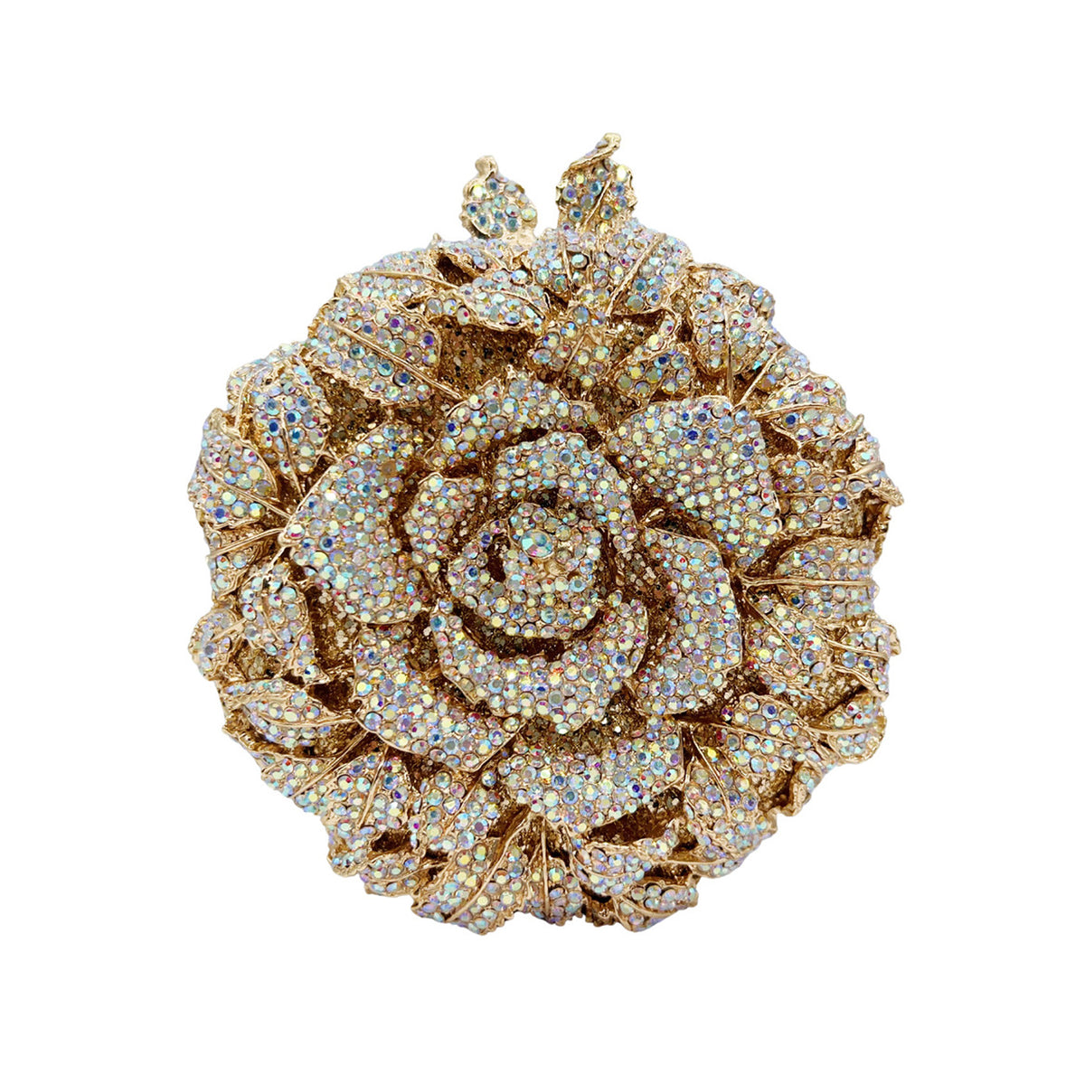 3D Camellia Diamond Evening Clutch 