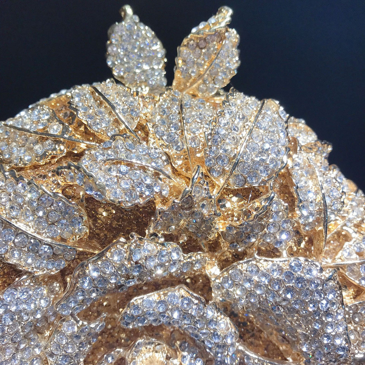 3D Camellia Diamond Evening Clutch 