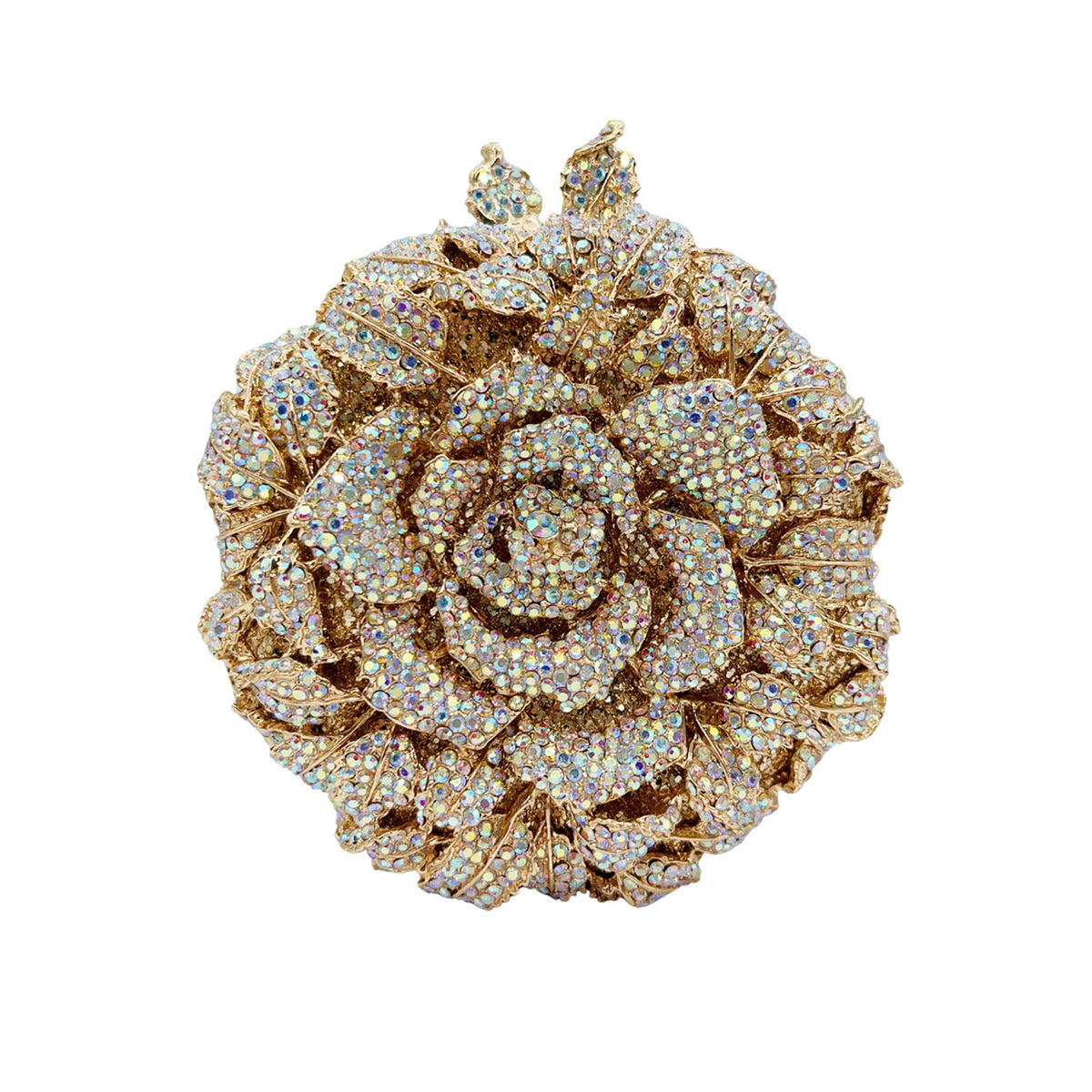 3D Camellia Diamond Evening Clutch 