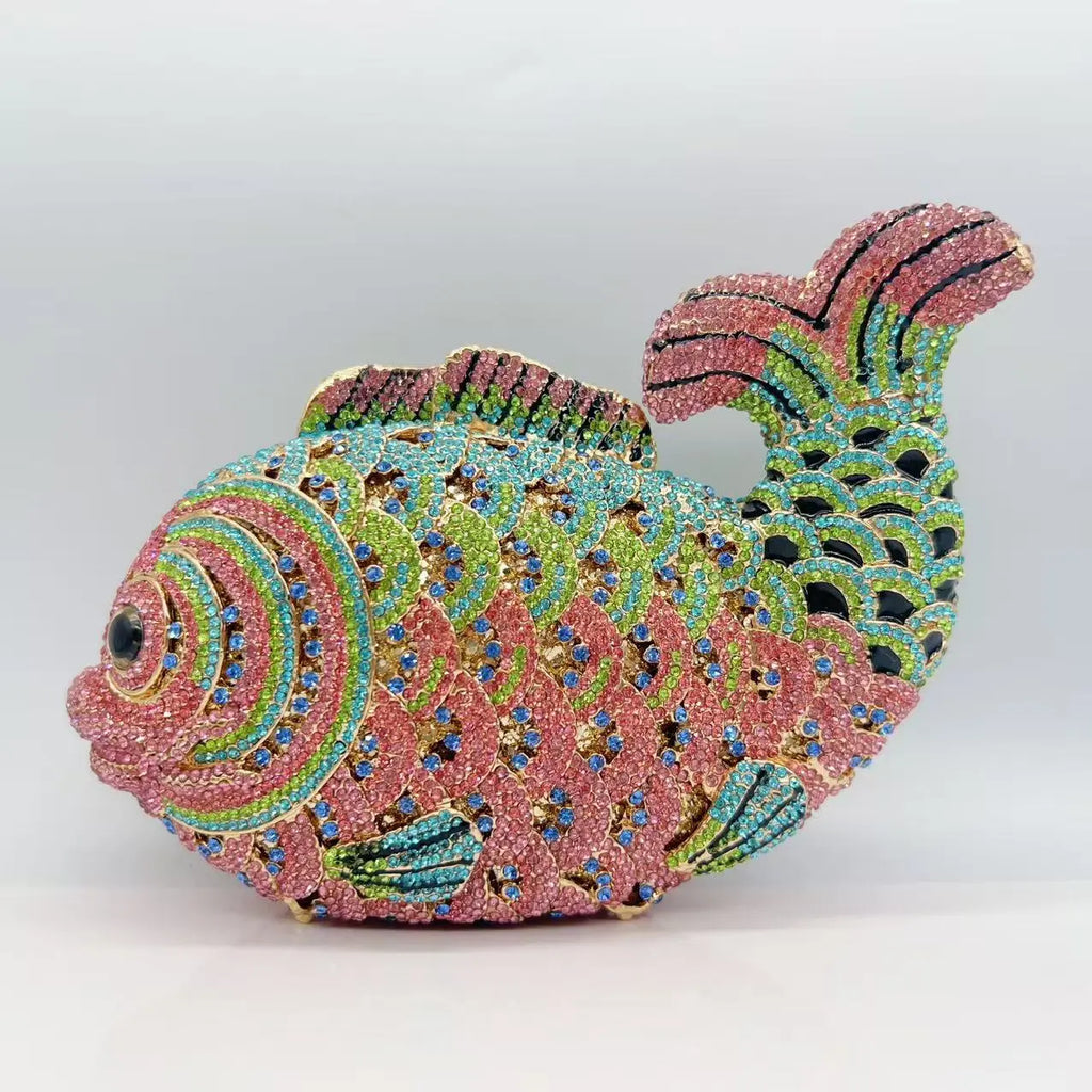 Fish Rhinestones Clutches Bag HB020 - SHARONSAID