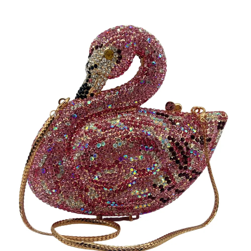 ASwan Shaped Diamond Evening Clutch Bag HB026 