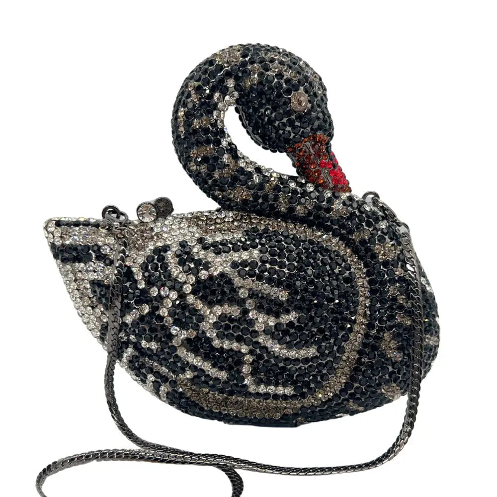 ASwan Shaped Diamond Evening Clutch Bag HB026 