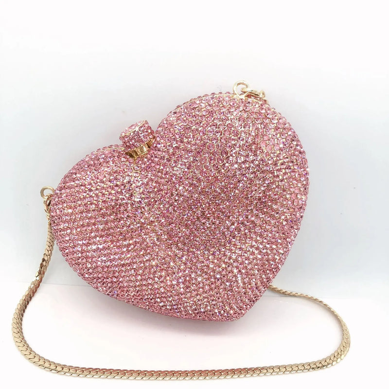Heart Shaped Crystal Evening Clutch Bag HB027 