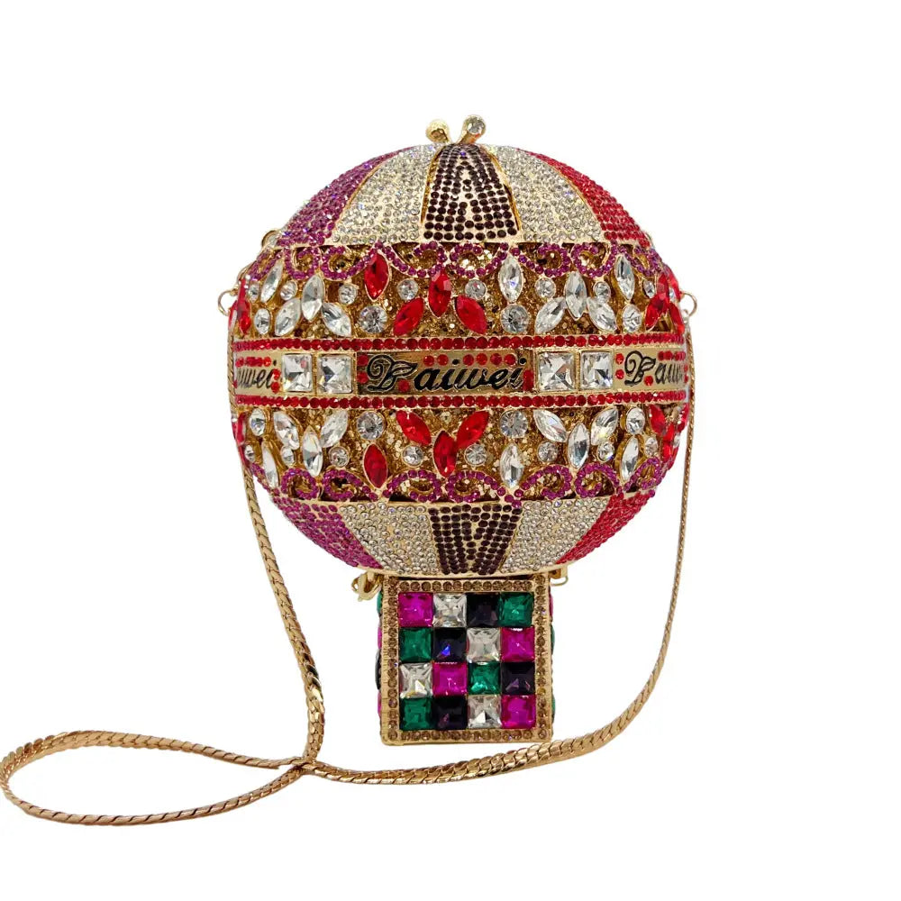 Hot Air Balloon Shaped Crystal Clutch Bag HB030 