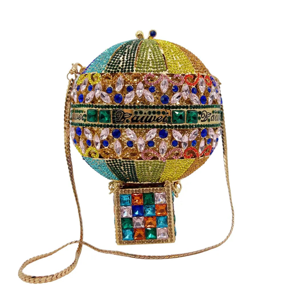 Hot Air Balloon Shaped Crystal Clutch Bag HB030 