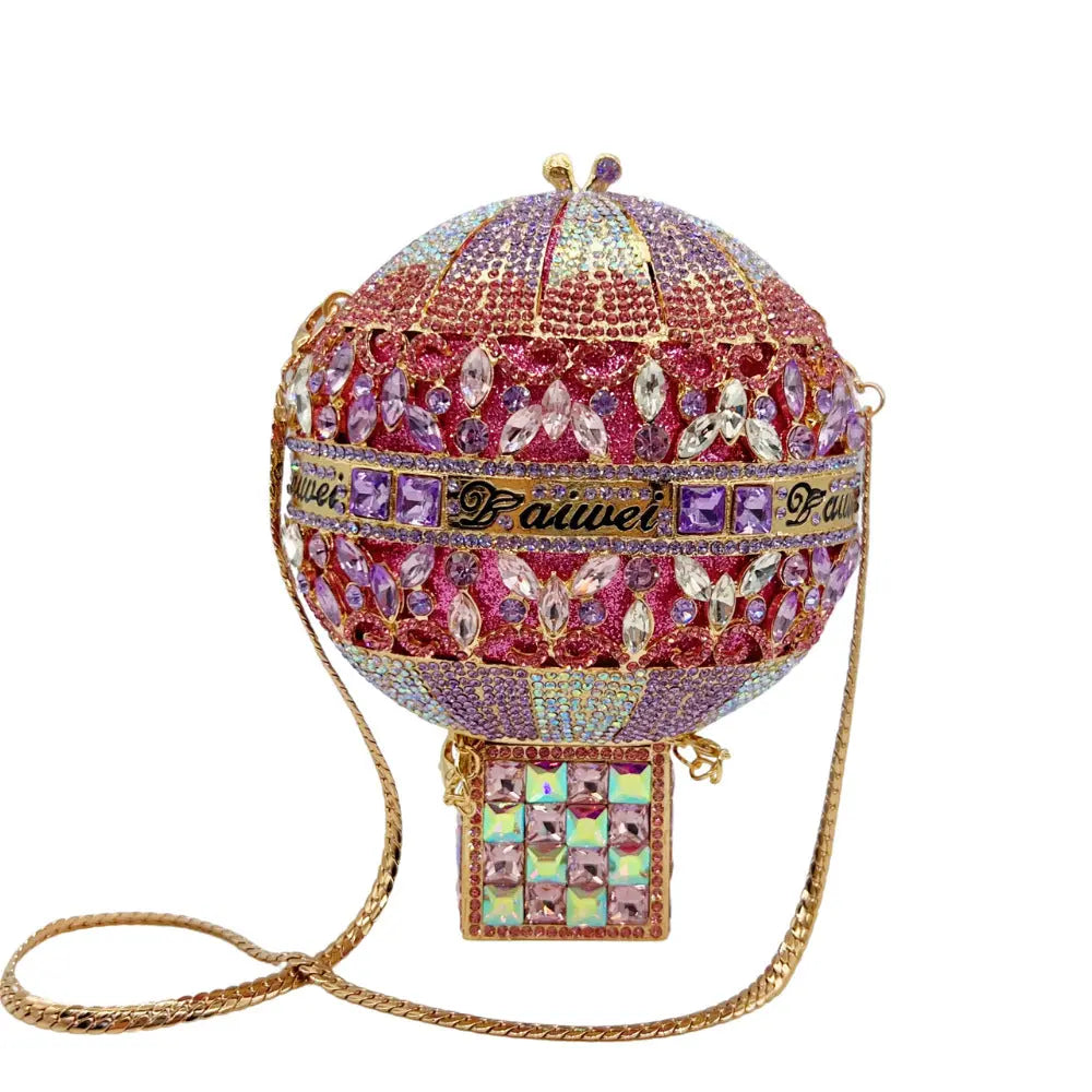 Hot Air Balloon Shaped Crystal Clutch Bag HB030 