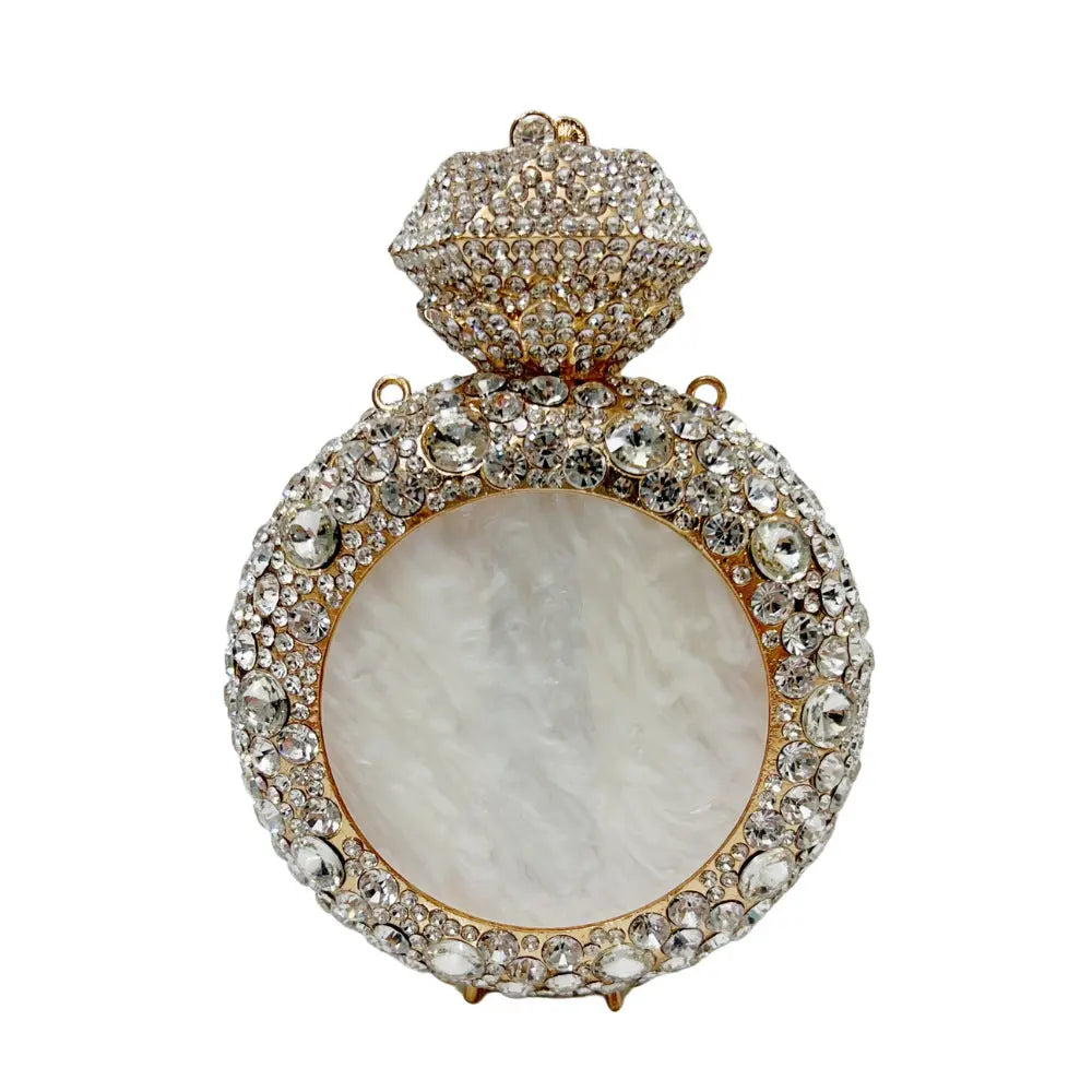 Perfume Bottle Shell Full of Rhinestone Clutch Bag HB032 