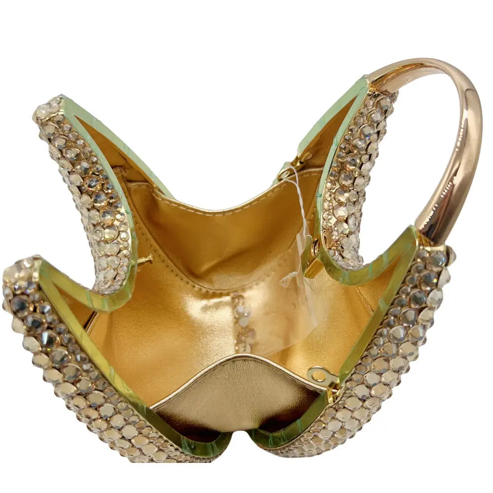 Oval Shaped Diamond Evening Clutch Bag HB035 