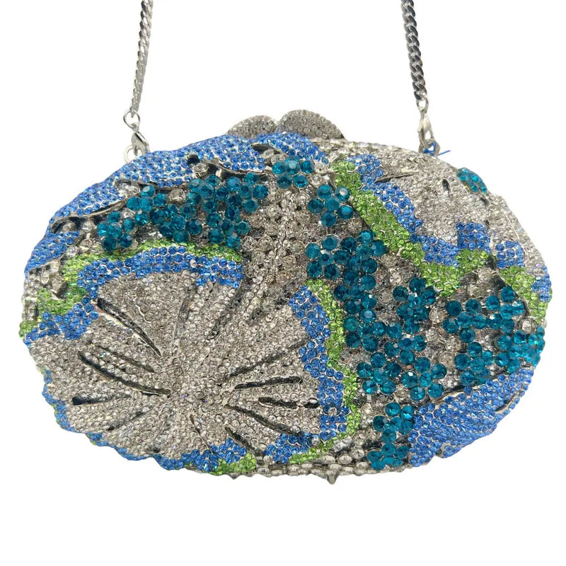 Luxury Flower Rhinestone Evening Clutch Bag HB036 