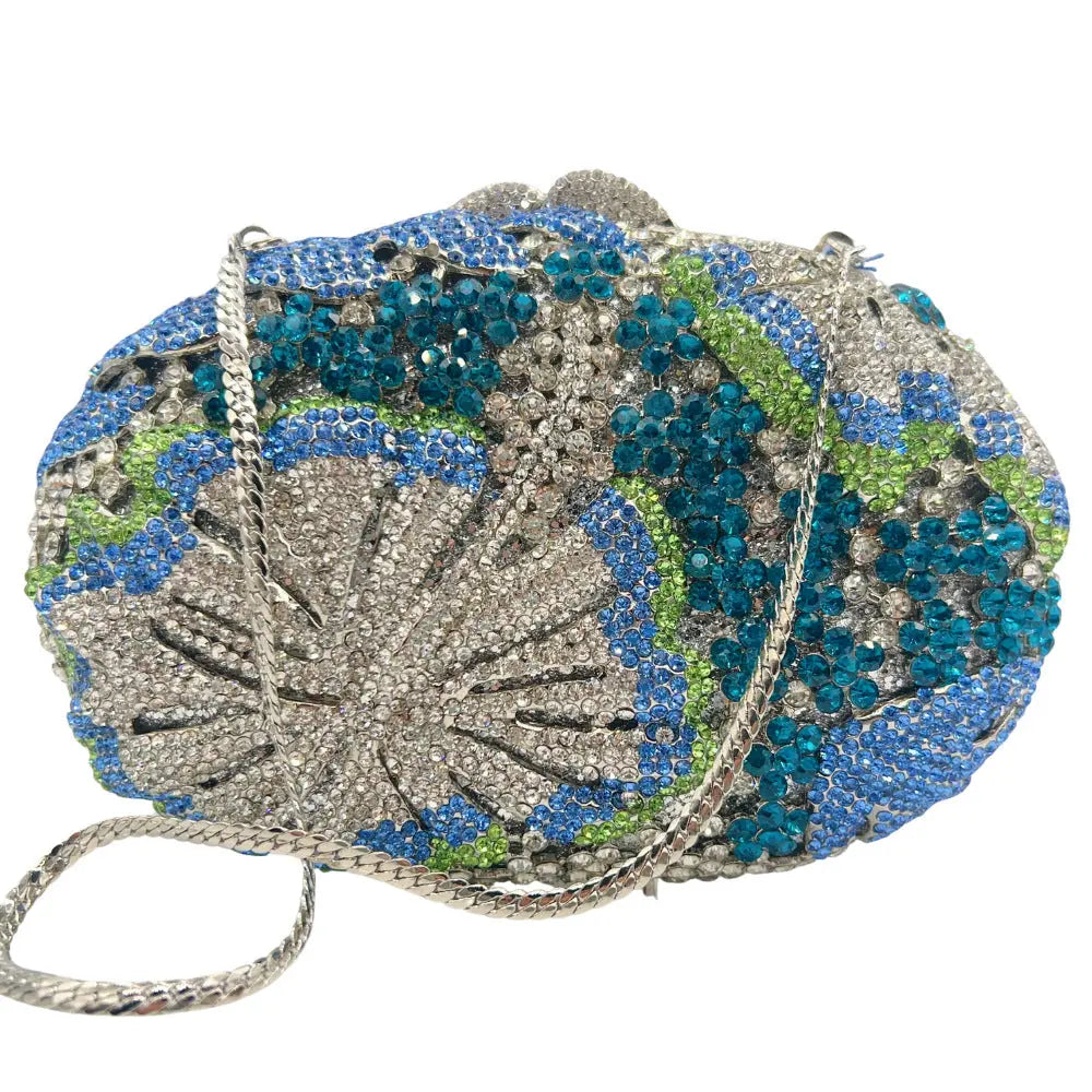 Luxury Flower Rhinestone Evening Clutch Bag HB036 