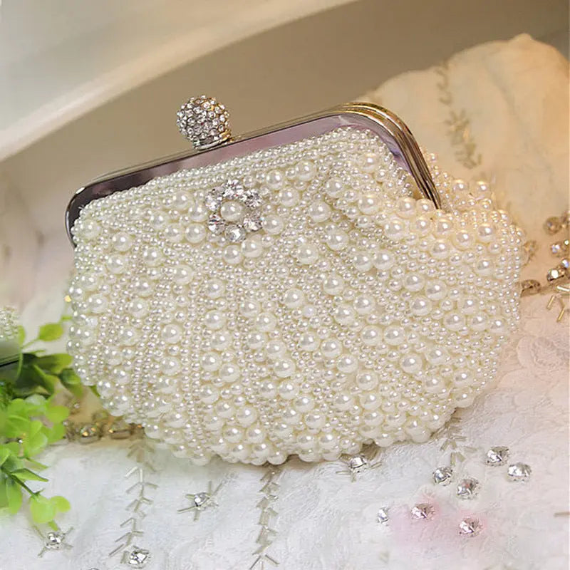 Embroidered Pearl and Shell Evening Bag HB040 