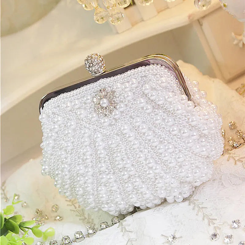 Embroidered Pearl and Shell Evening Bag HB040 