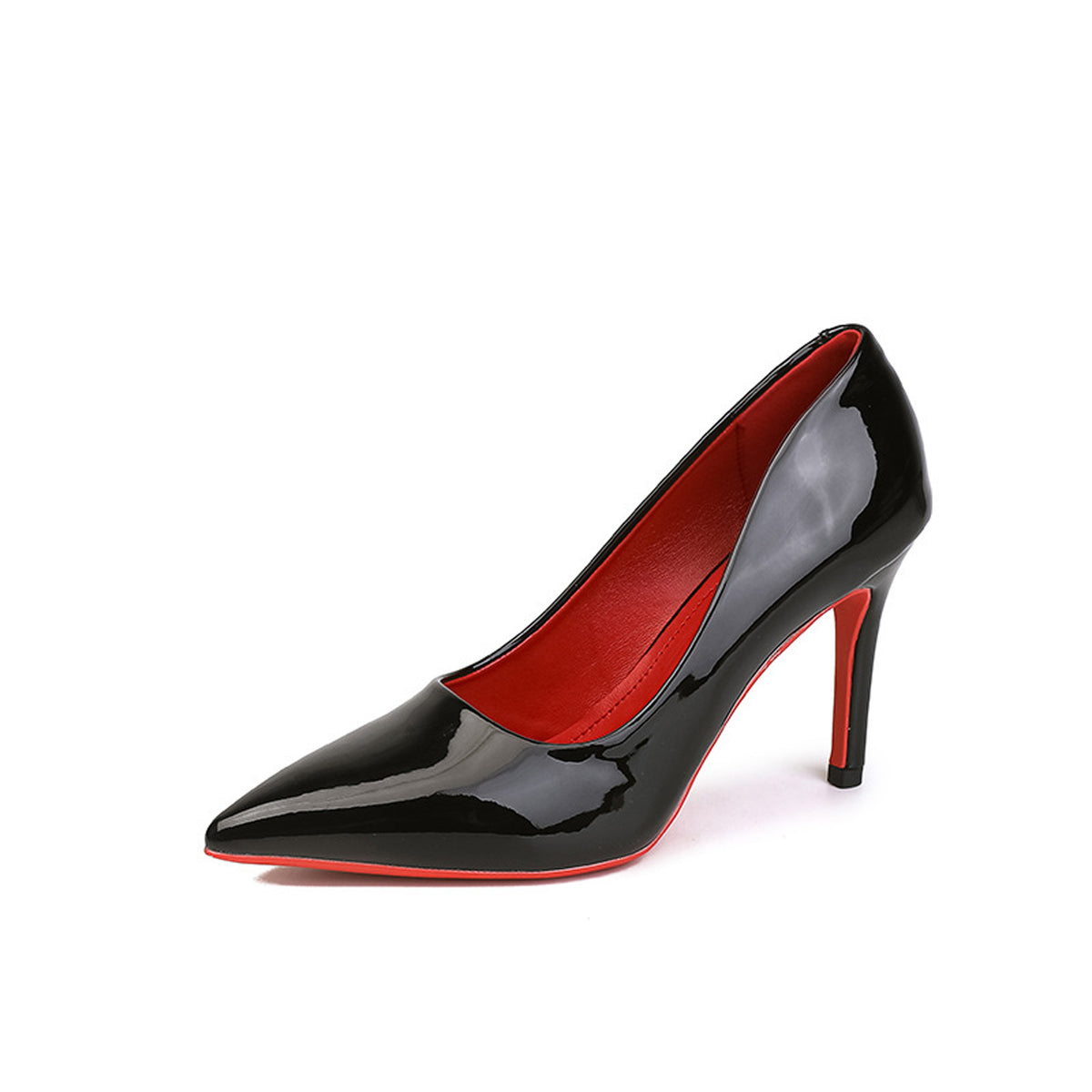 Pointed Patent Leather Red-soled High Heel 