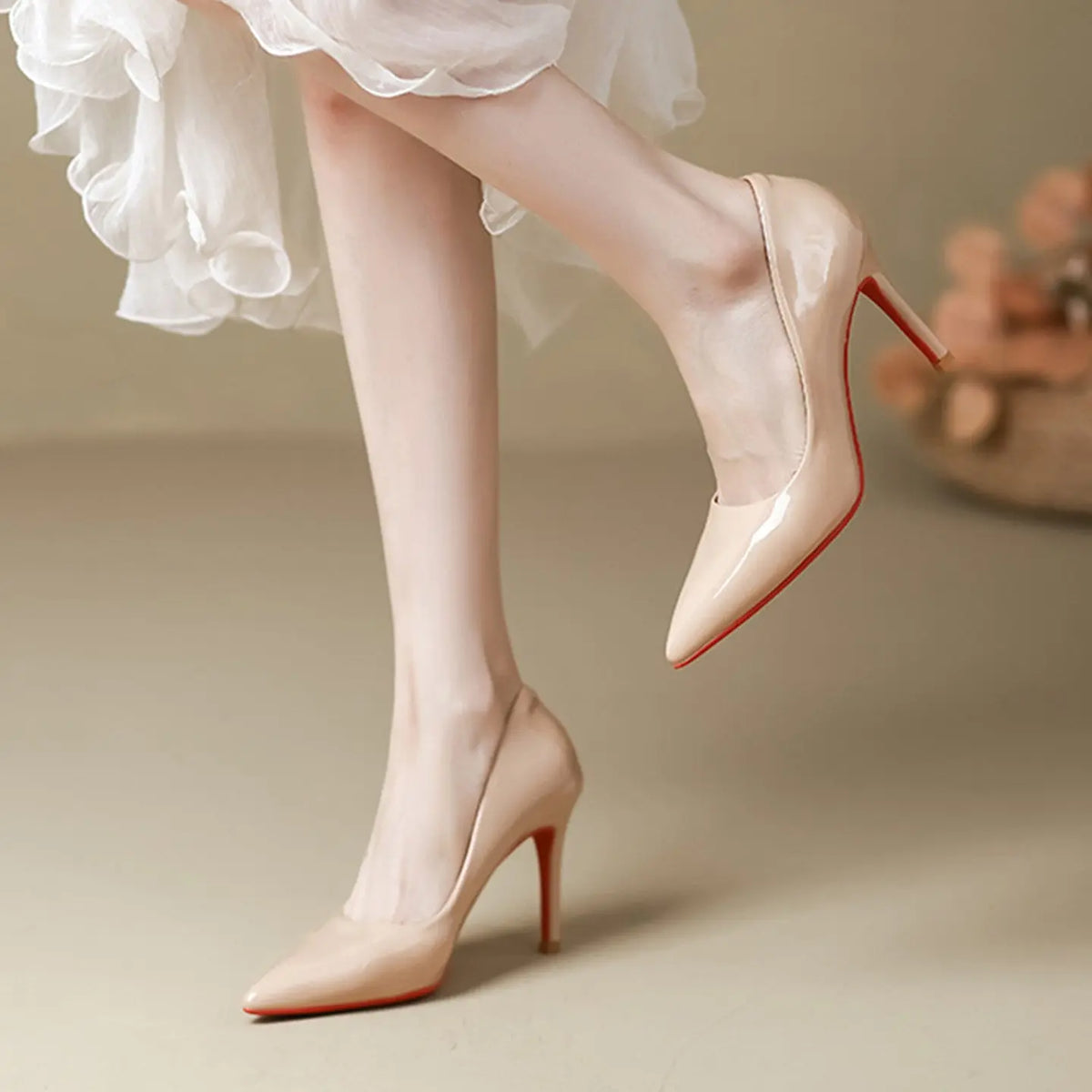 Pointed Patent Leather Red-soled High Heel HH008 