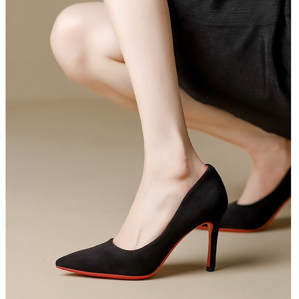 Pointed Patent Leather Red-soled High Heel 