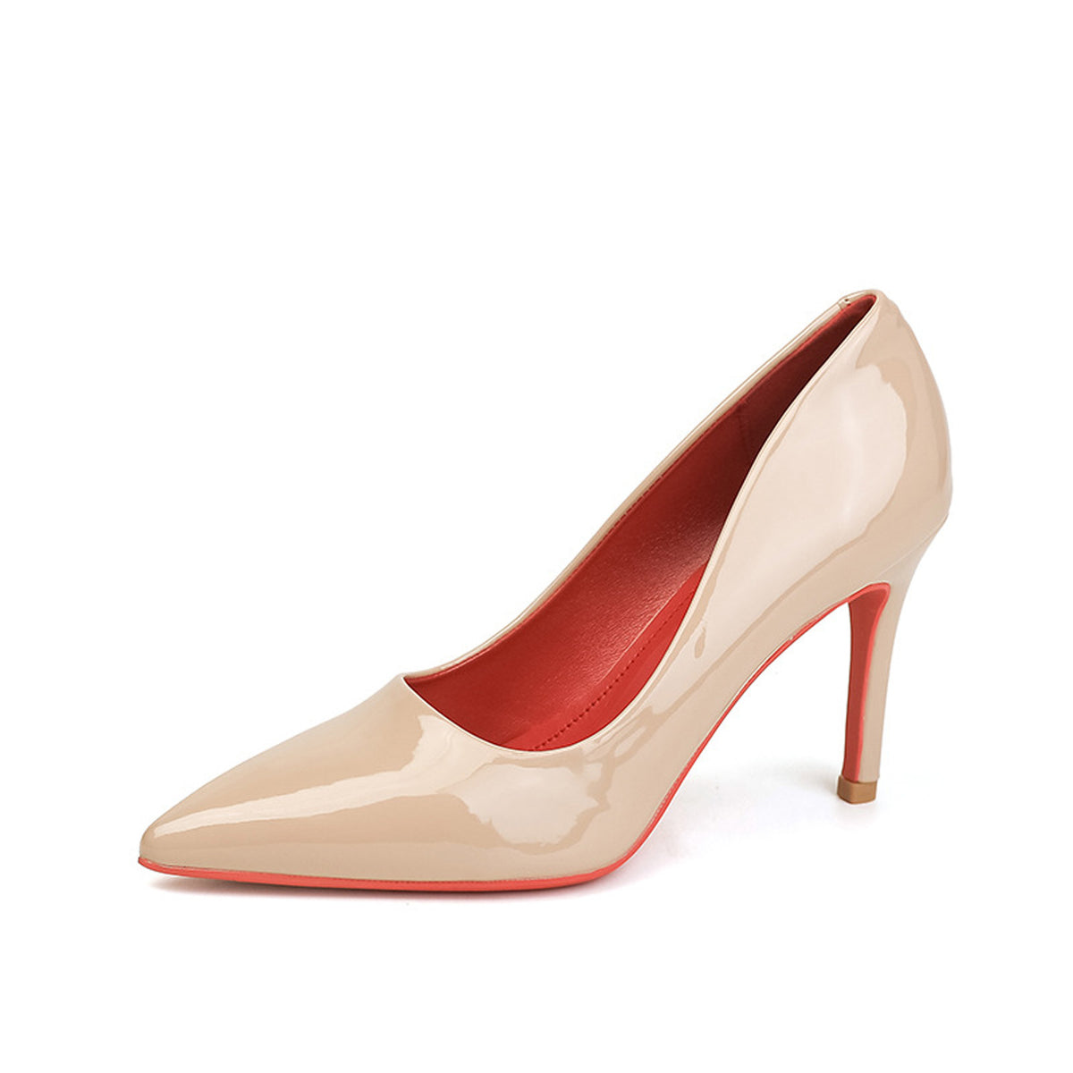 Pointed Patent Leather Red-soled High Heel 
