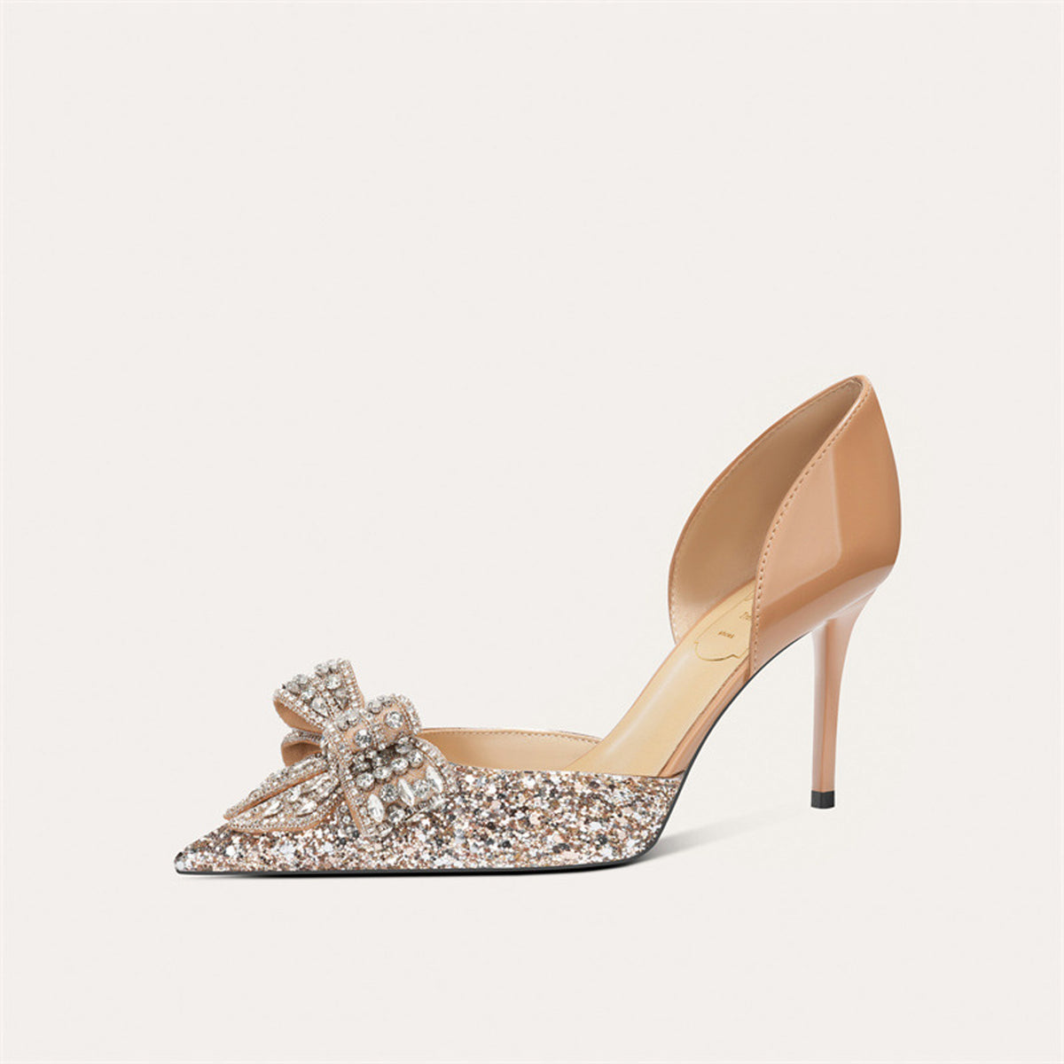 French Sheepskin Bow High Heel 