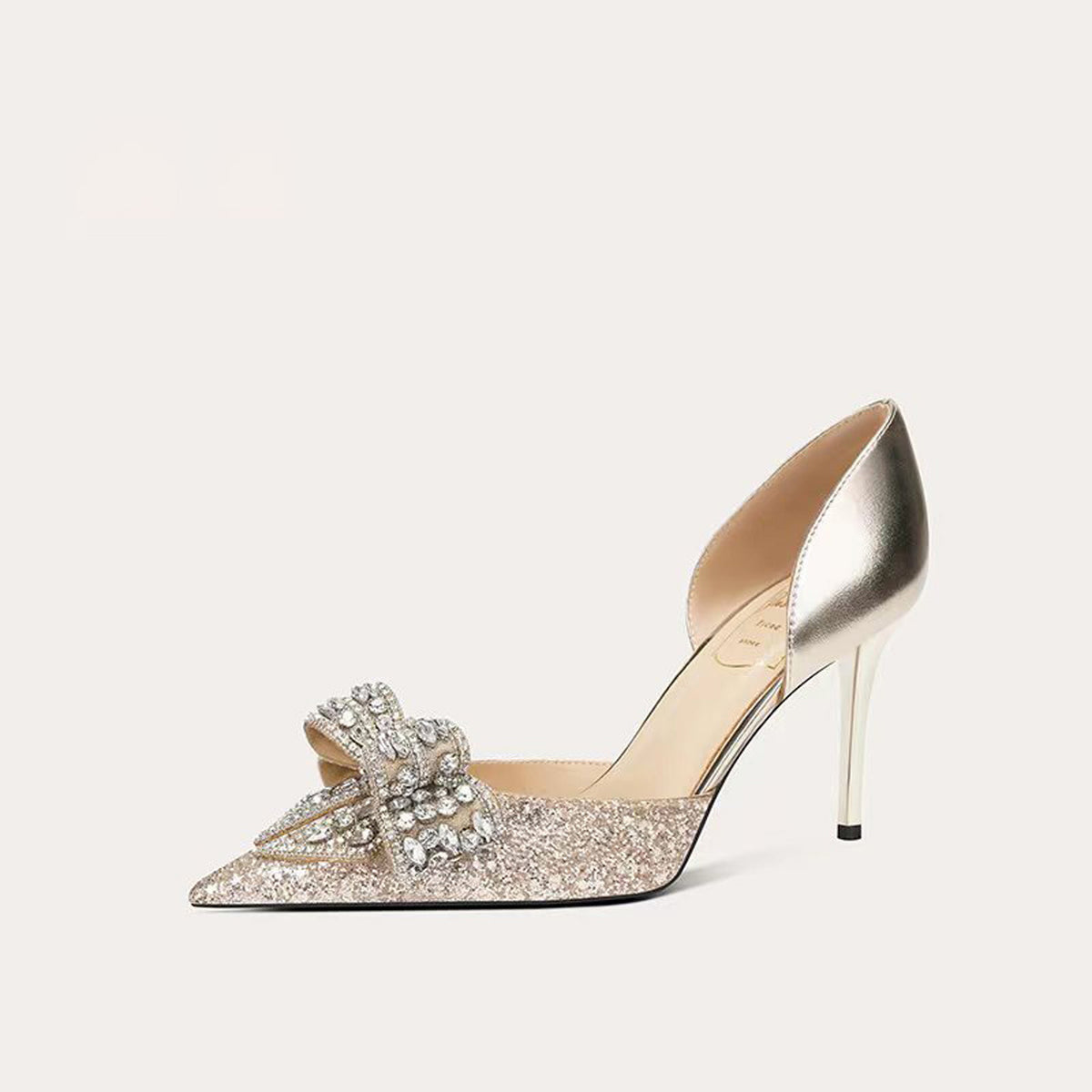 French Sheepskin Bow High Heel 