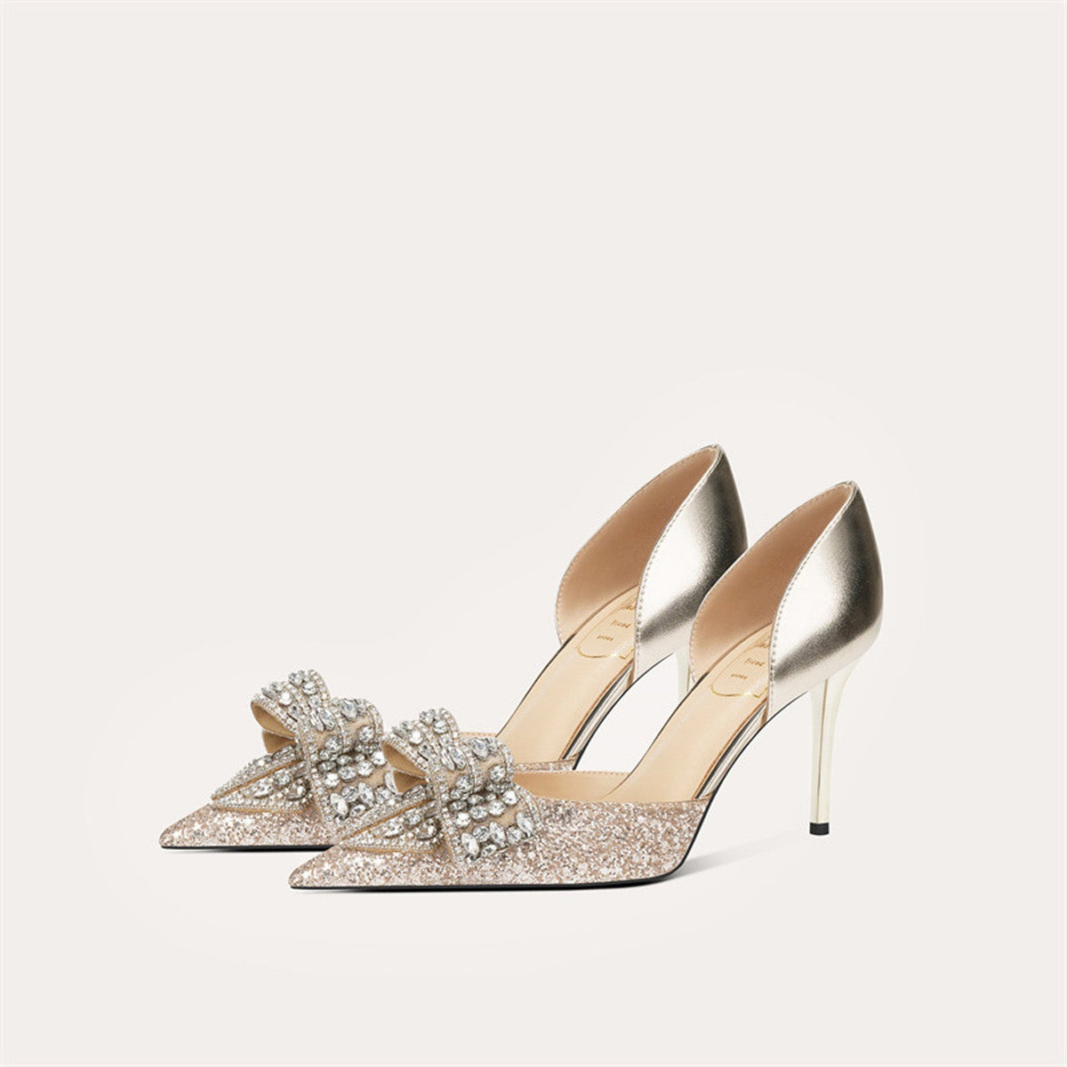 French Sheepskin Bow High Heel 