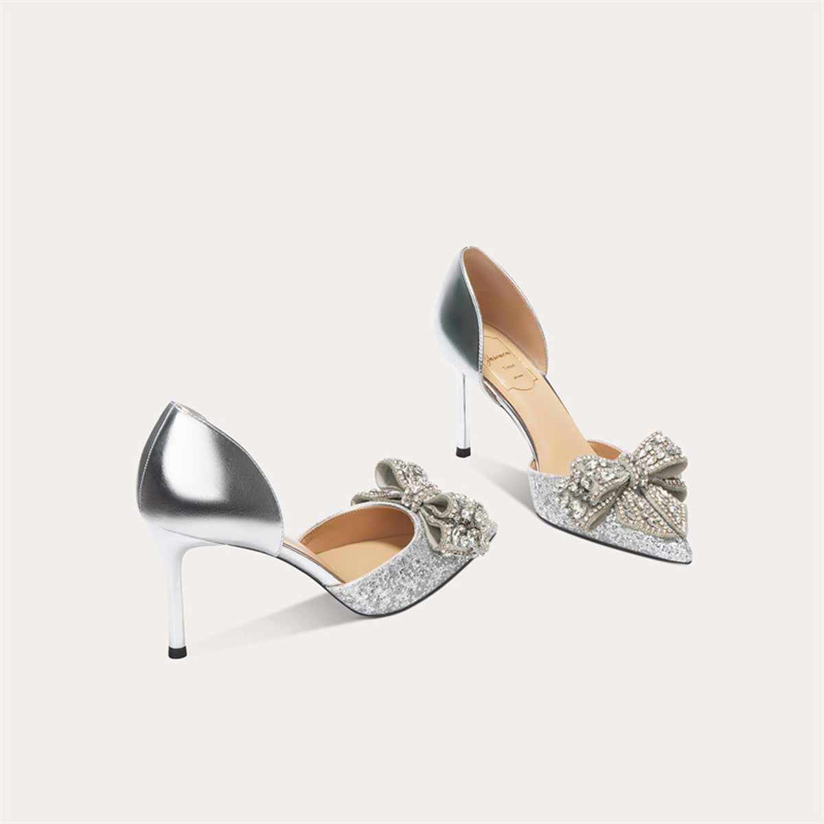 French Sheepskin Bow High Heel 