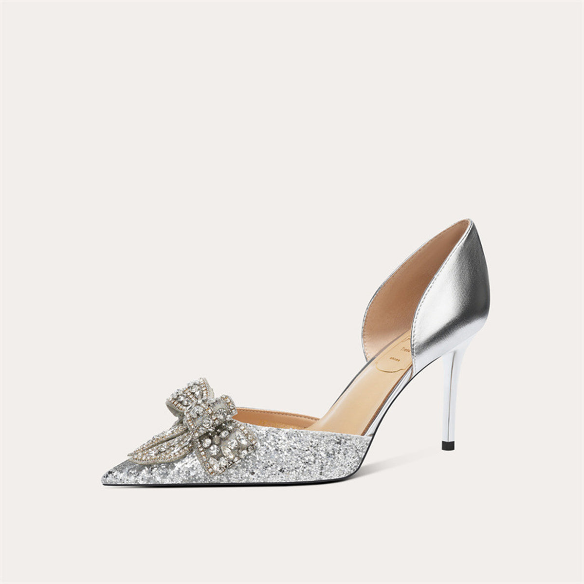 French Sheepskin Bow High Heel 