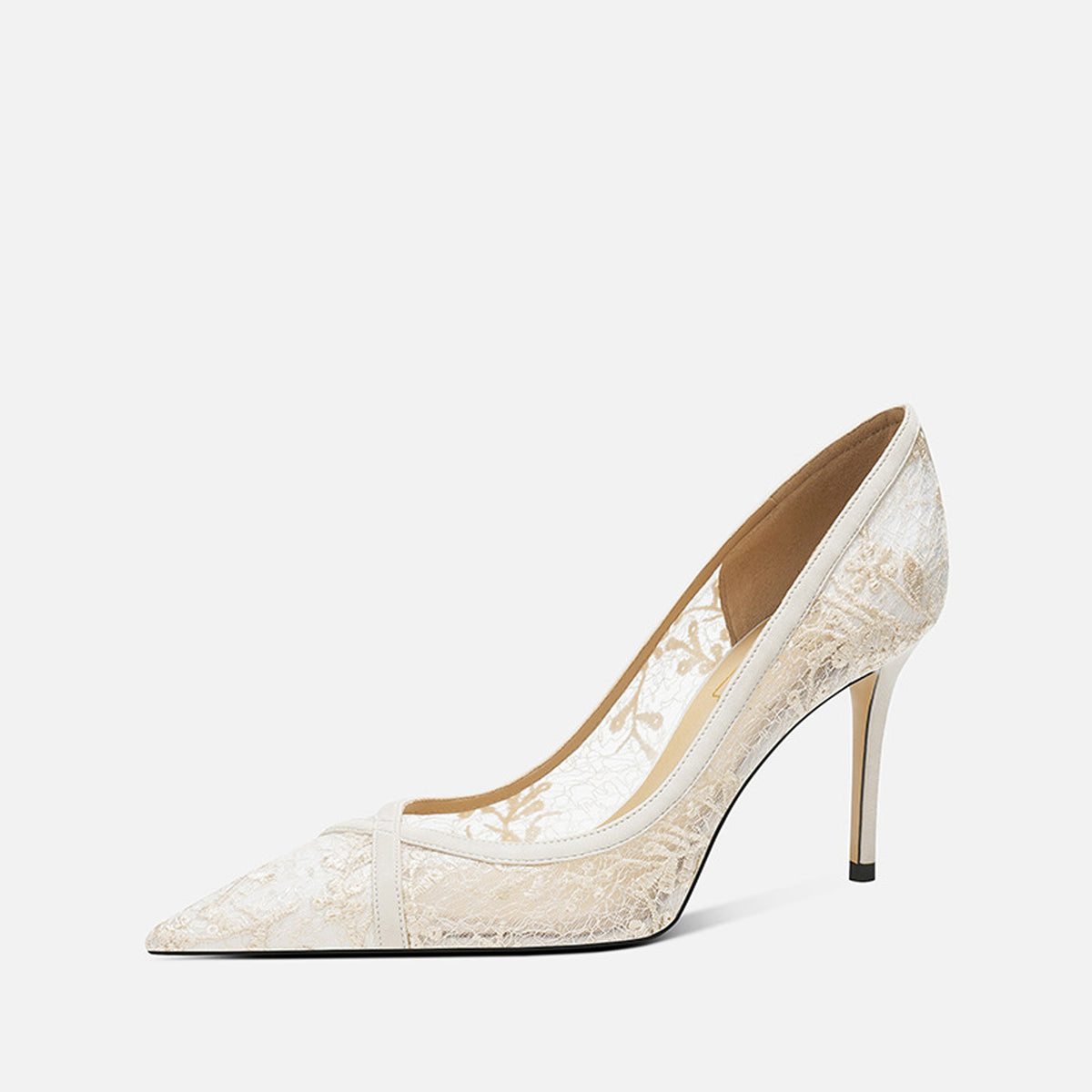 Sheepskin Lace Breathable Hollow High Heel 