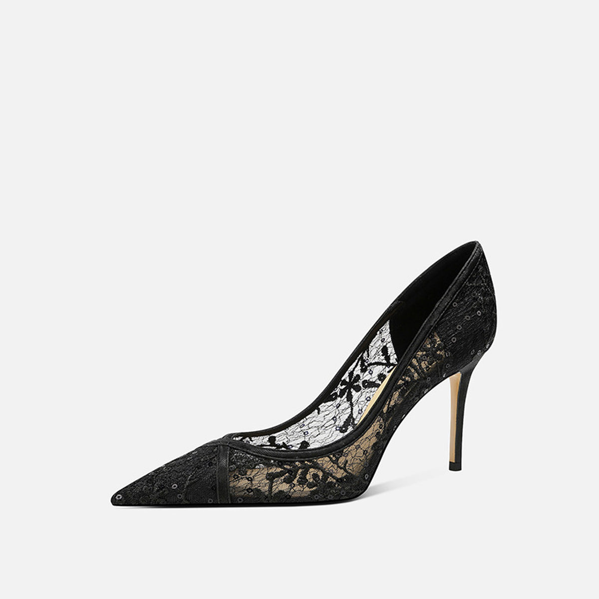 Sheepskin Lace Breathable Hollow High Heel 