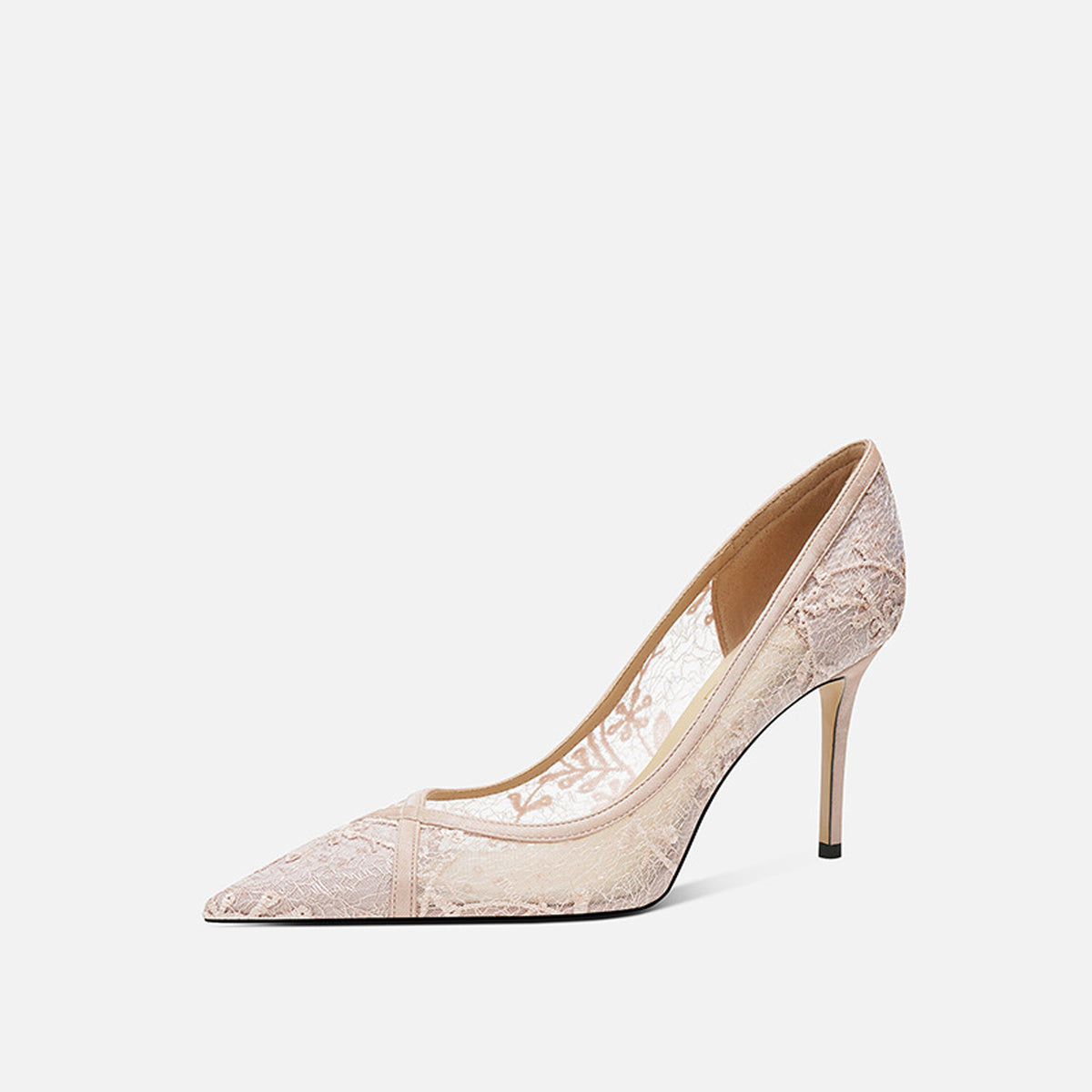 Sheepskin Lace Breathable Hollow High Heel 