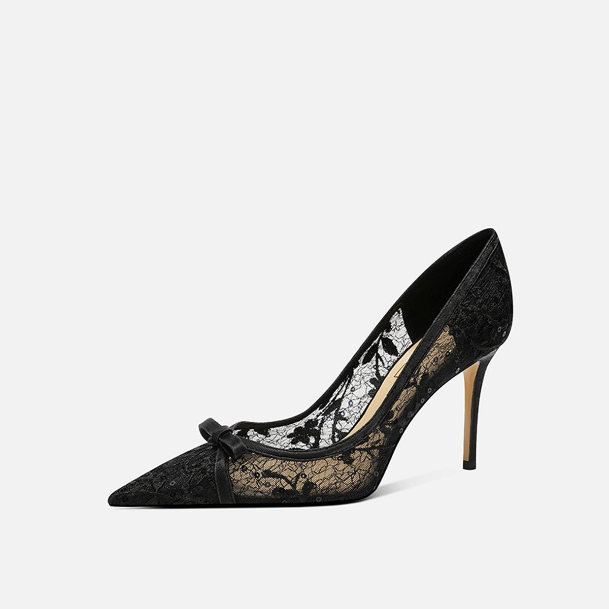 Elegant Mesh Bow High Heel 