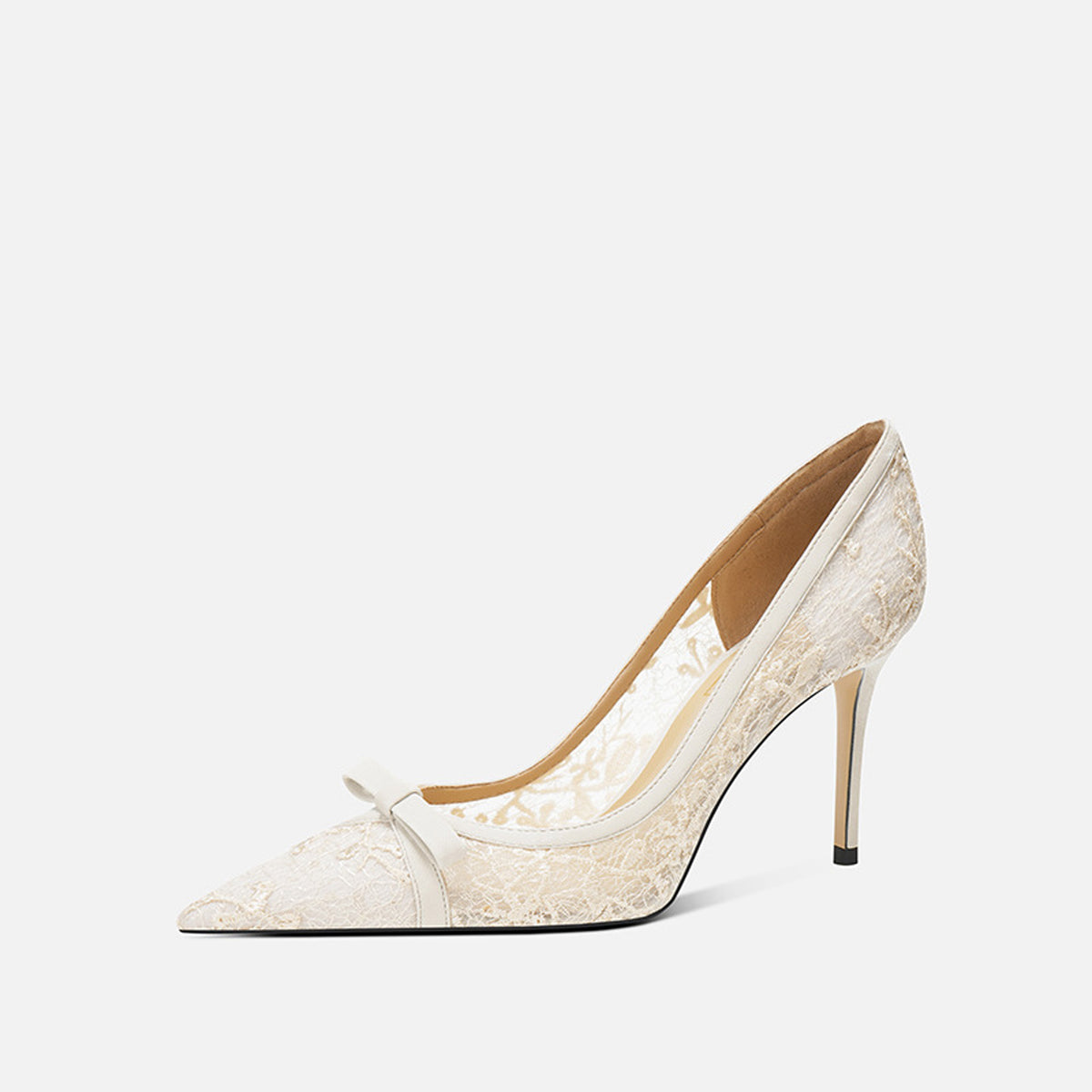 Elegant Mesh Bow High Heel 