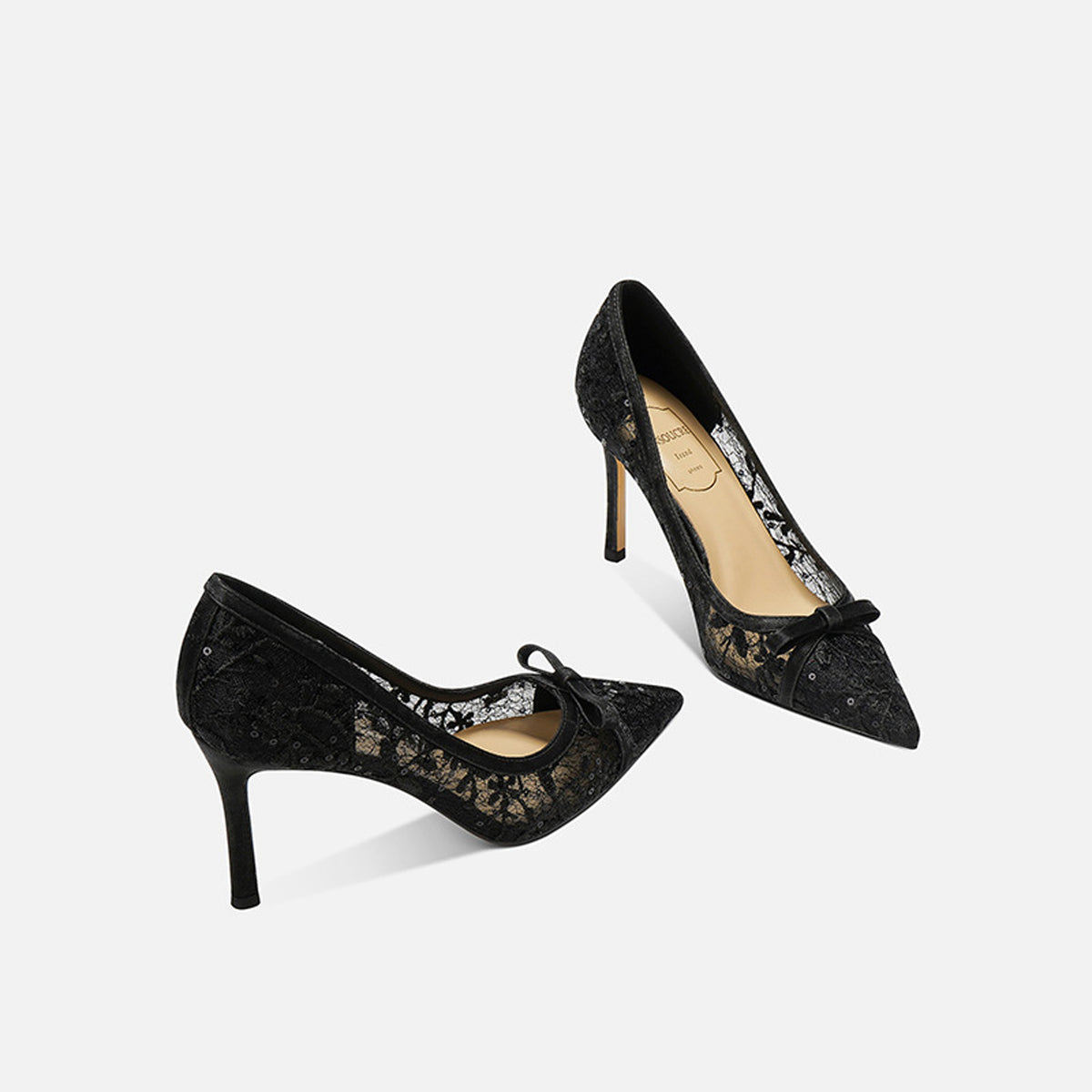 Elegant Mesh Bow High Heel 