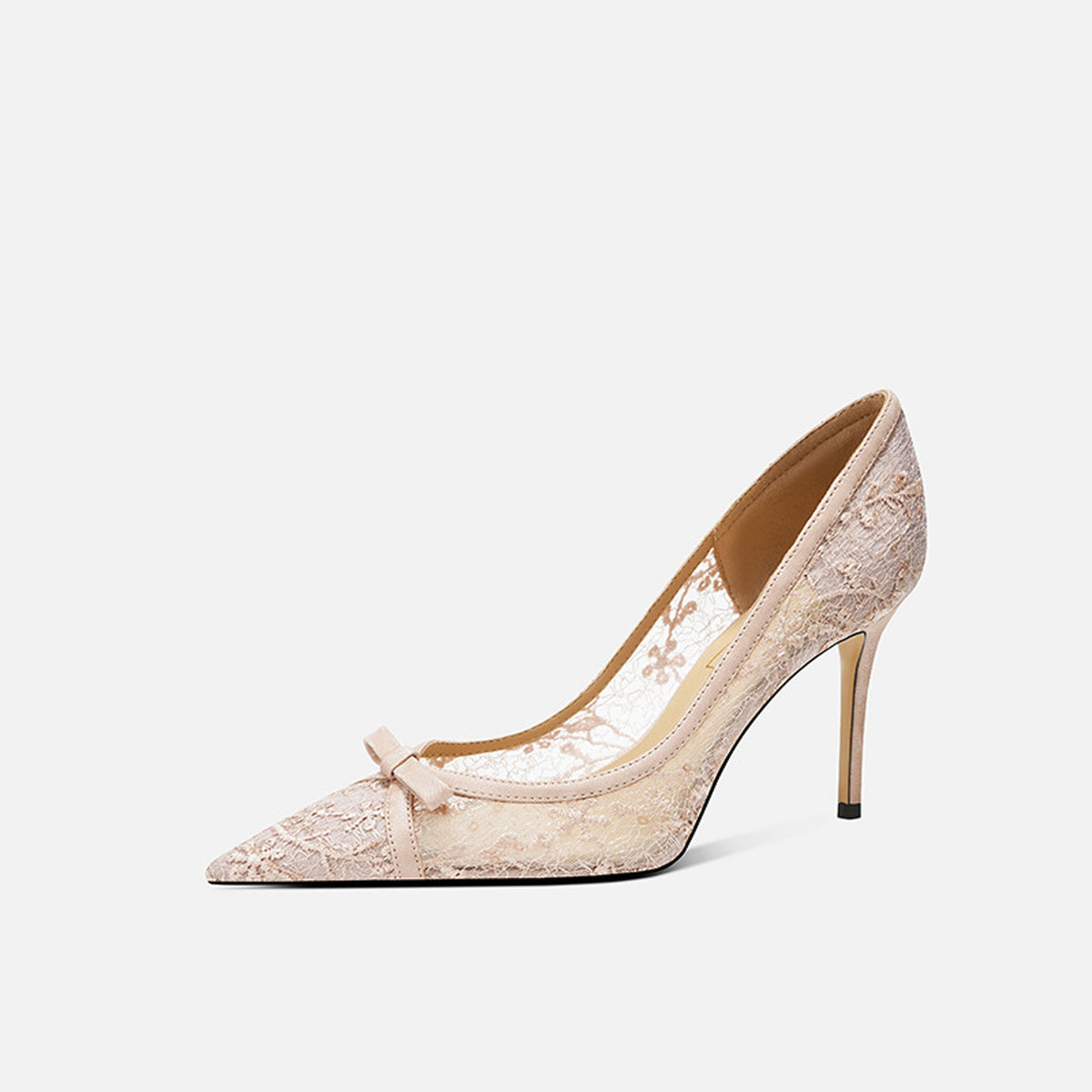 Elegant Mesh Bow High Heel 