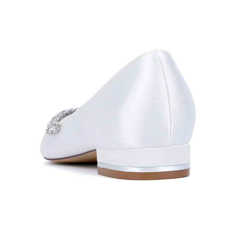 Crystal Embellished Satin D'Orsay Block High Heel HH025 