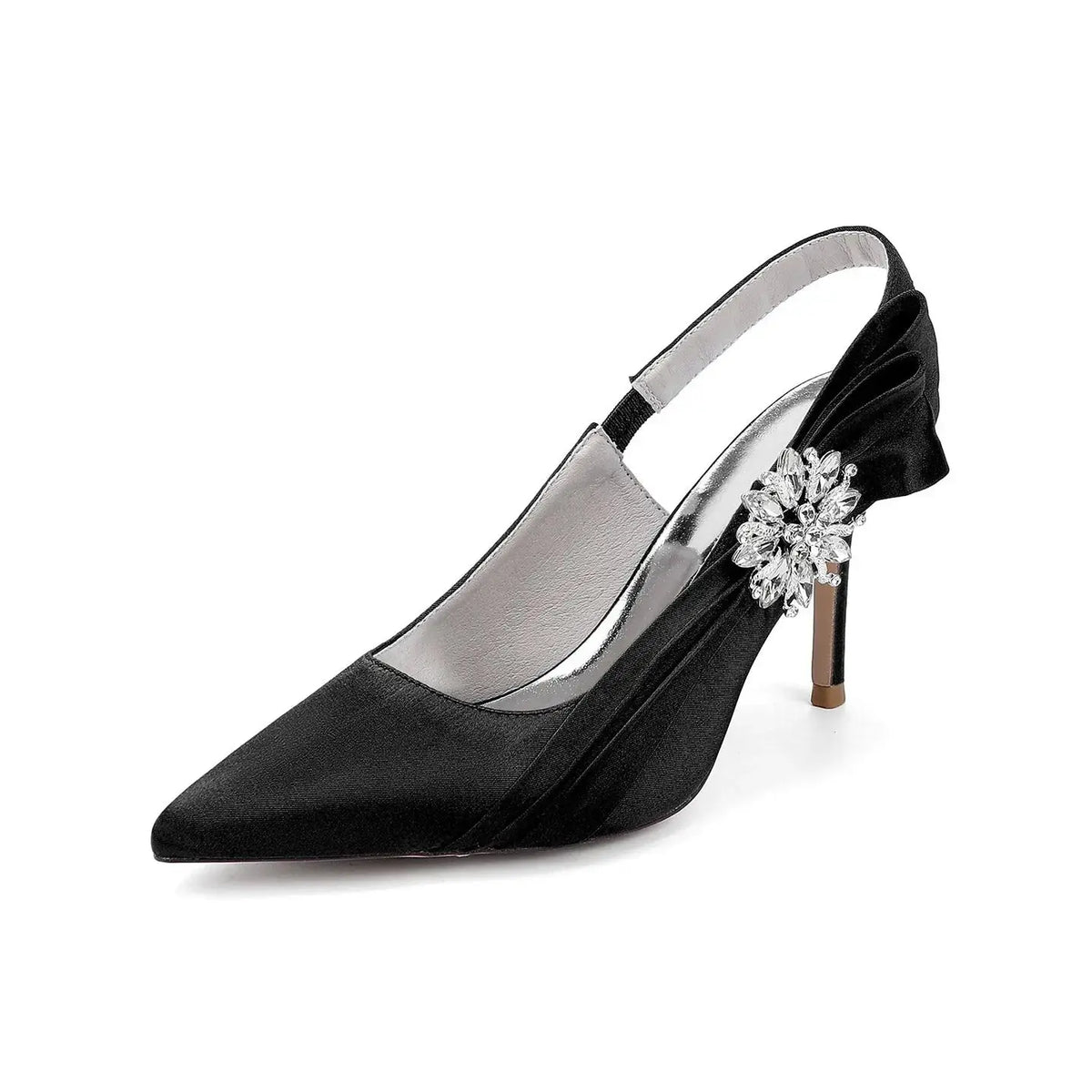 Crystal Embellished Slingback Pointed Toe Stiletto High Heel HH027 